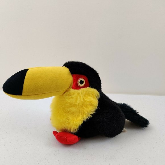 Plush Toucan Parrot Long Beak Black & Yellow Red Van der Valk Gifts Stuffed Anim - Picture 1 of 11